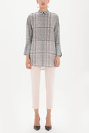 Gray Side slit wide cut shirt  10686