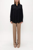 Black Pocket  wide cut shirt  10689