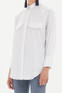 White Pocket  wide cut shirt  10689