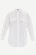 White Pocket  wide cut shirt  10689