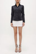 Black Slim fit poplin shirt 10712