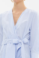 Blue Asymmetric cut poplin shirt 10715