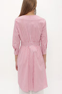 Red Asymmetric cut poplin shirt 10715