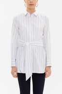 Purple Lacu up wide cut poplin shirt 10723