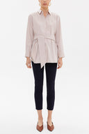 Salmon Lacu up wide cut poplin shirt 10723