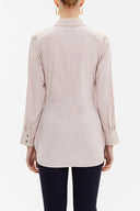 Salmon Lacu up wide cut poplin shirt 10723