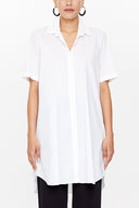 White Short sleeve poplin shirt 10732