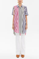 Purple Short sleeve poplin shirt 10732