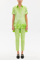 Green Pleated shirt 10735