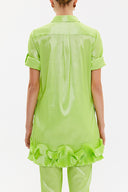 Green Pleated shirt 10735