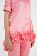 Pink Pleated shirt 10735