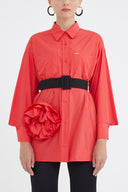 Red Rose  detail  shabby chic shirt  10741