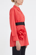 Red Rose  detail  shabby chic shirt  10741