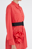 Red Rose  detail  shabby chic shirt  10741