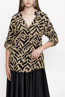 Dark Beige Wide cut shirt 10814