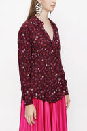 Burgundy Wide cut shirt 10814