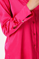 Fuchsia Wide cut satin shirt 10815