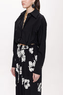 Black Loose fit shirt with elastic detail 10818