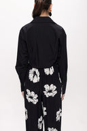 Black Loose fit shirt with elastic detail 10818