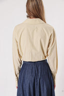 Beige Loose fit shirt with elastic detail 10818