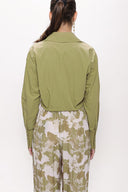 Olive Loose fit shirt with elastic detail 10818