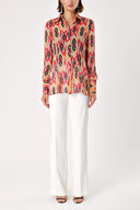 gradient Printed chiffon shirt 10819