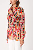 gradient Printed chiffon shirt 10819