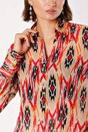 gradient Printed chiffon shirt 10819