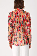 gradient Printed chiffon shirt 10819