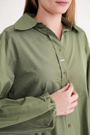 Olive Wide cut shirt 10820