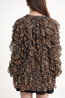 Beige Loose fit shirt with Walloon detail 10823