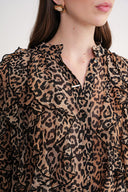 Beige Loose fit shirt with Walloon detail 10823