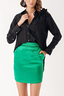 Black Floral detailed shirt 10832