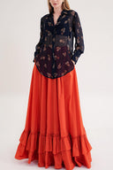 Navy Blue Shirt with stone detail on the collar 10836