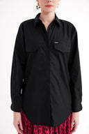 Black Loose-fit poplin shirt 10853