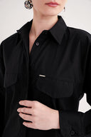 Black Loose-fit poplin shirt 10853