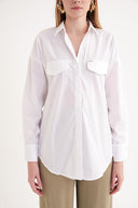 White Loose-fit poplin shirt 10853