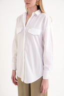 White Loose-fit poplin shirt 10853
