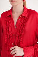 Red Loose fit shirt with gathered detail 10854