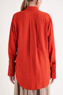 Orange Loose fit shirt with gathered detail 10854