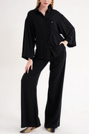 Black Loose fit pocket shirt 10858