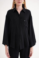 Black Loose fit pocket shirt 10858