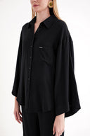 Black Loose fit pocket shirt 10858