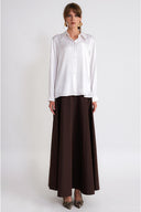 White Loose-fit shirt with slit detail 10860