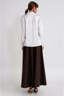 White Loose-fit shirt with slit detail 10860