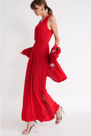 Red Loose-fit shirt with slit detail 10860