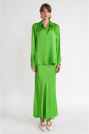 Green Loose-fit shirt with slit detail 10860