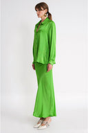 Green Loose-fit shirt with slit detail 10860