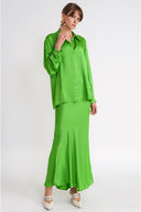 Green Loose-fit shirt with slit detail 10860