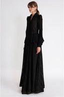 Black Body-hugging chiffon shirt 10864